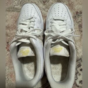 Nike Women's White and Gold Sneakers